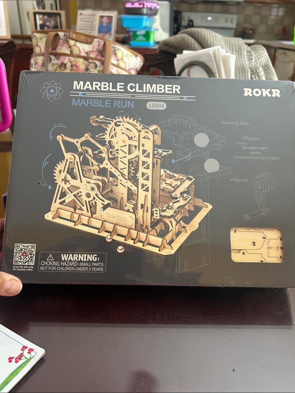 NWT Marble Climber Wooden Marble Run - Natural Wood Hands on for Stem learning